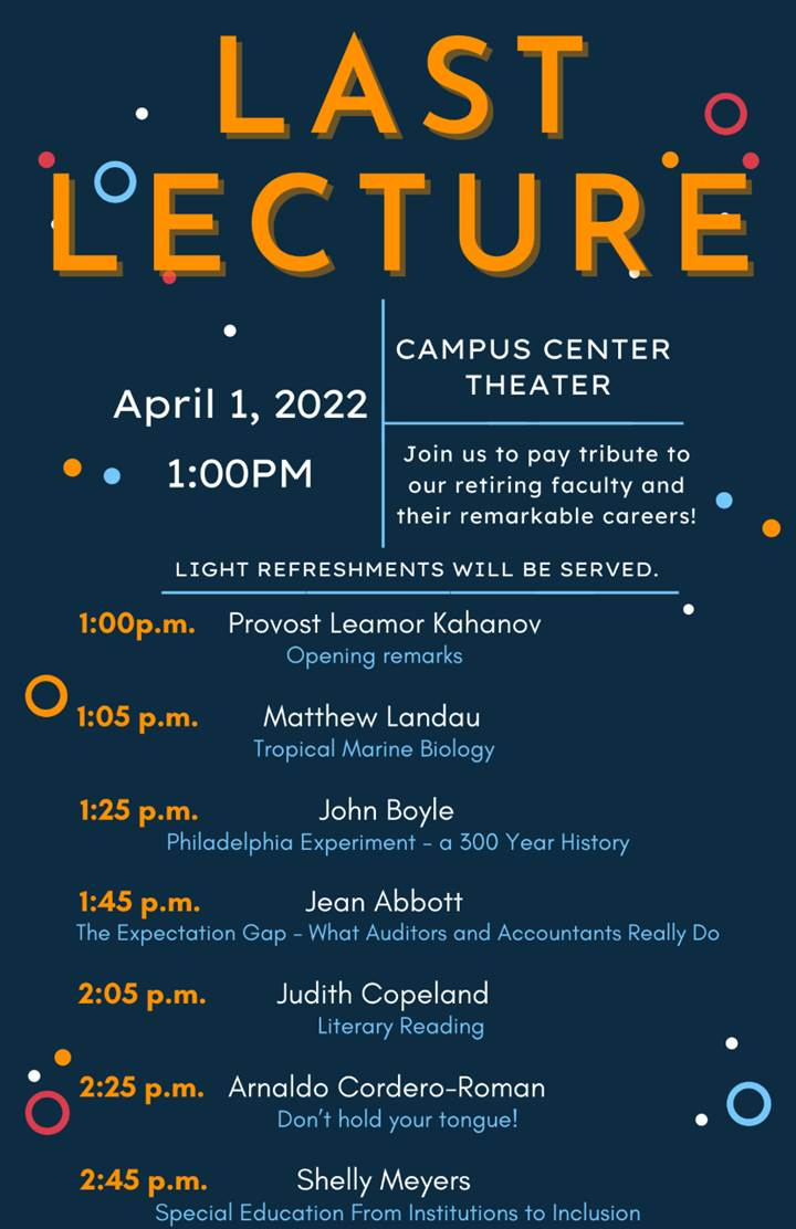 Last Lecture of Retiring Faculty