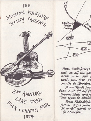 A flyer for 1974's Lake Fred Folk Festival