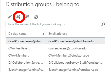 Distribution group portal showing the Join button