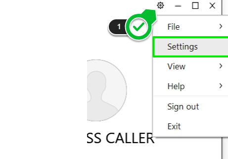 Jabber settings gear icon