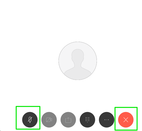 Jabber active call controls with mute and end call buttons