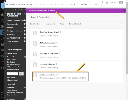 LTI Integration step 2.5