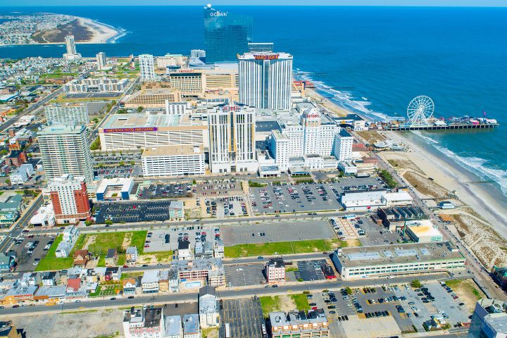 Aerial View of Atlantic City looking toward the inlet and including North Beach section