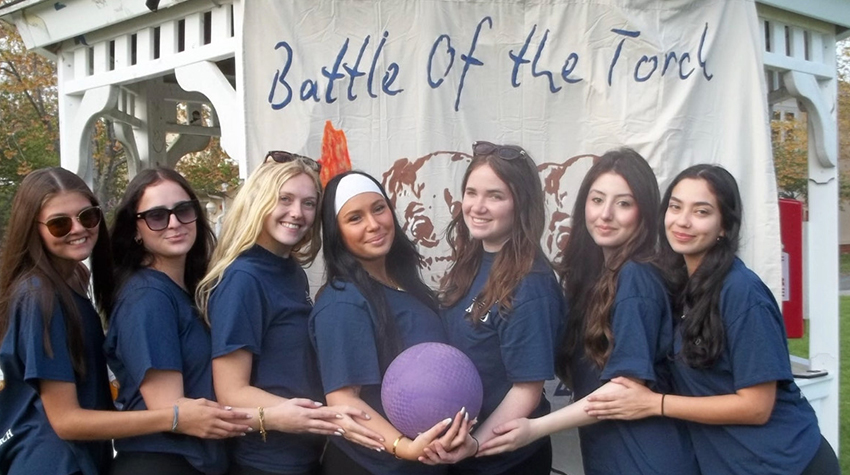 Annie and her sisters in Sigma Delta Tau