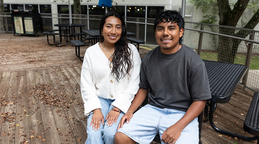 Leilani and Andrew sitting side by side