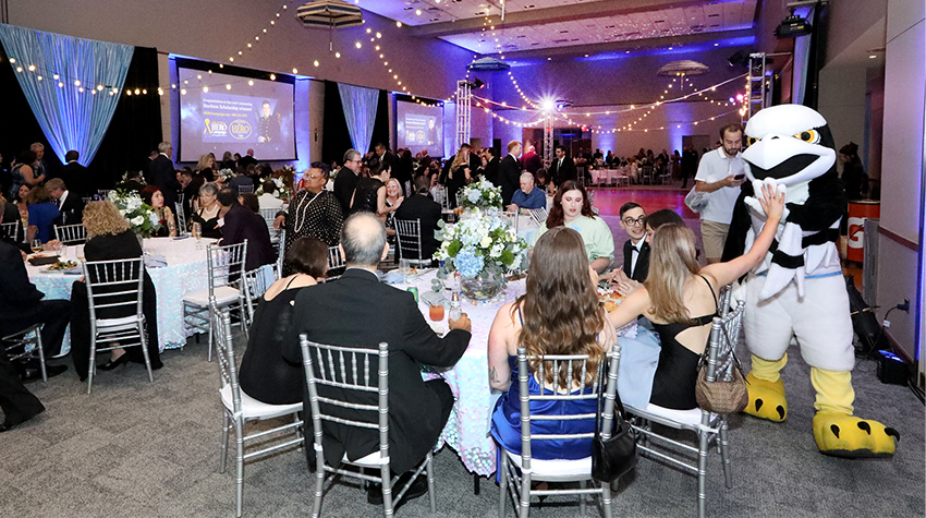 Students, staff and faculty at 2025's Scholarship Benefit Gala