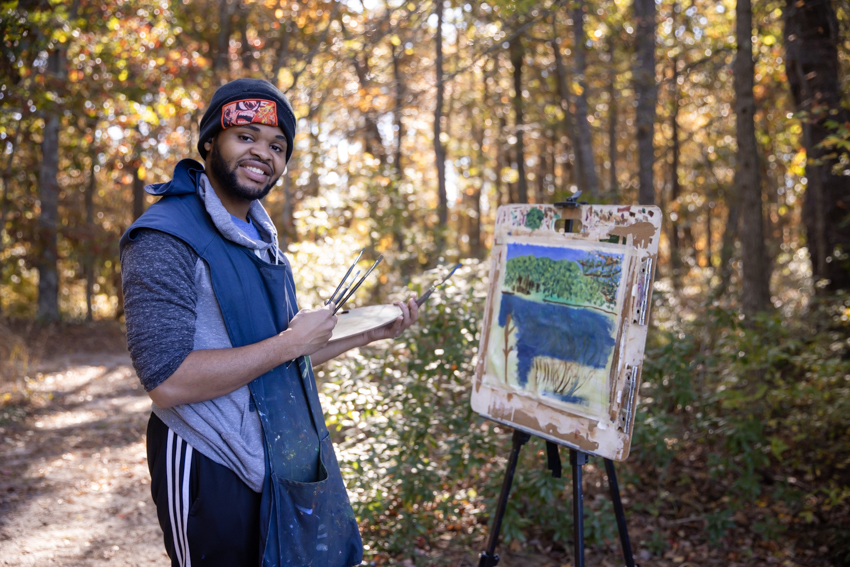 painting lake fred