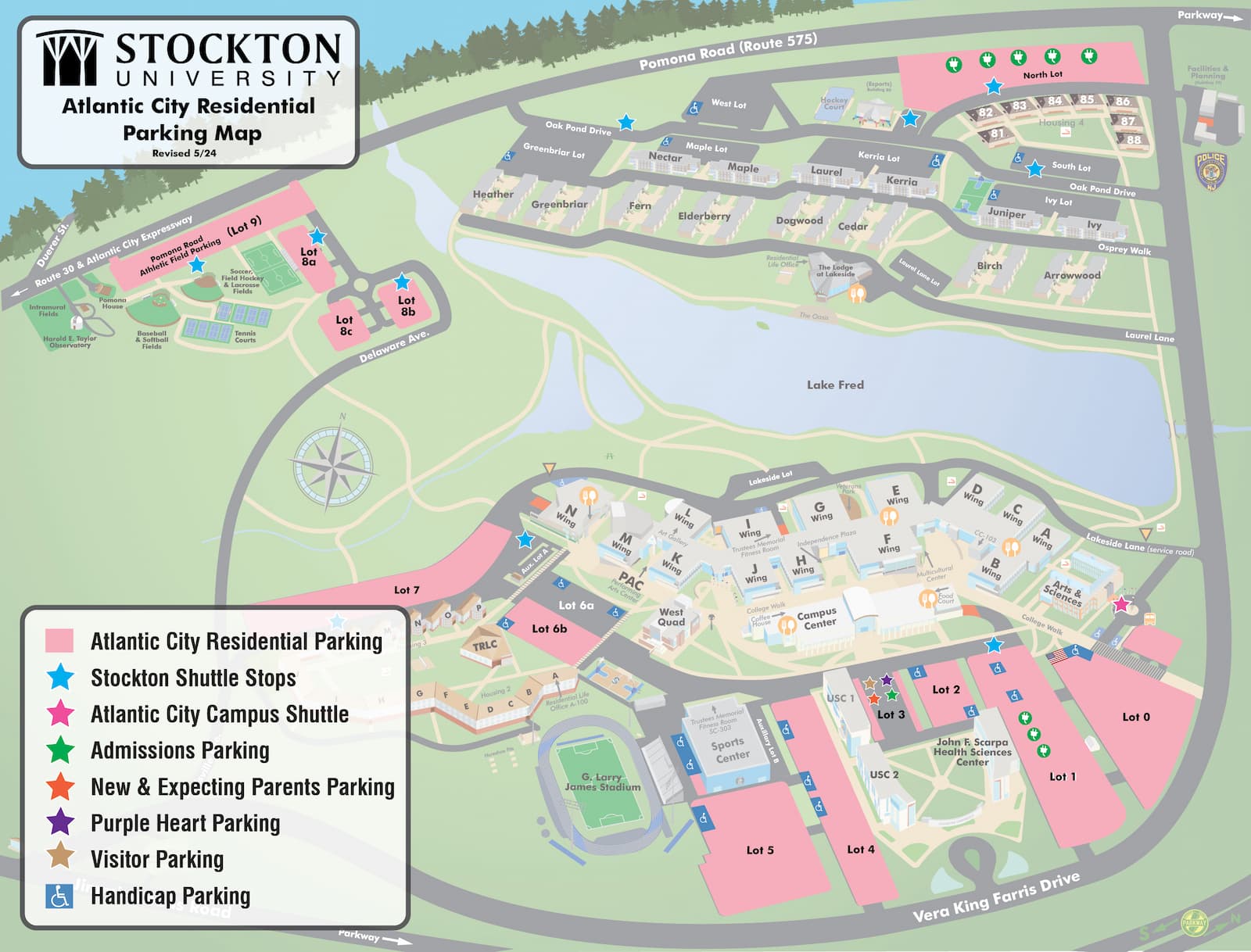 Atlantic City Residential Parking Map for Galloway Campus