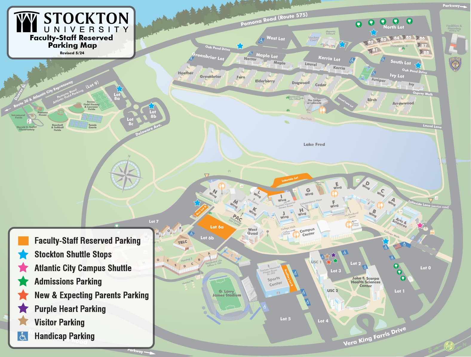 Faculty Staff Parking Map