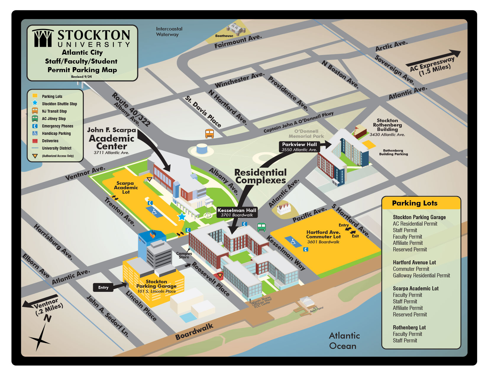 Atlantic City Commuter Parking Map