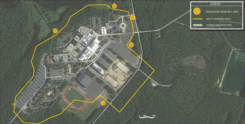 Topical Map of evacuation assembly areas