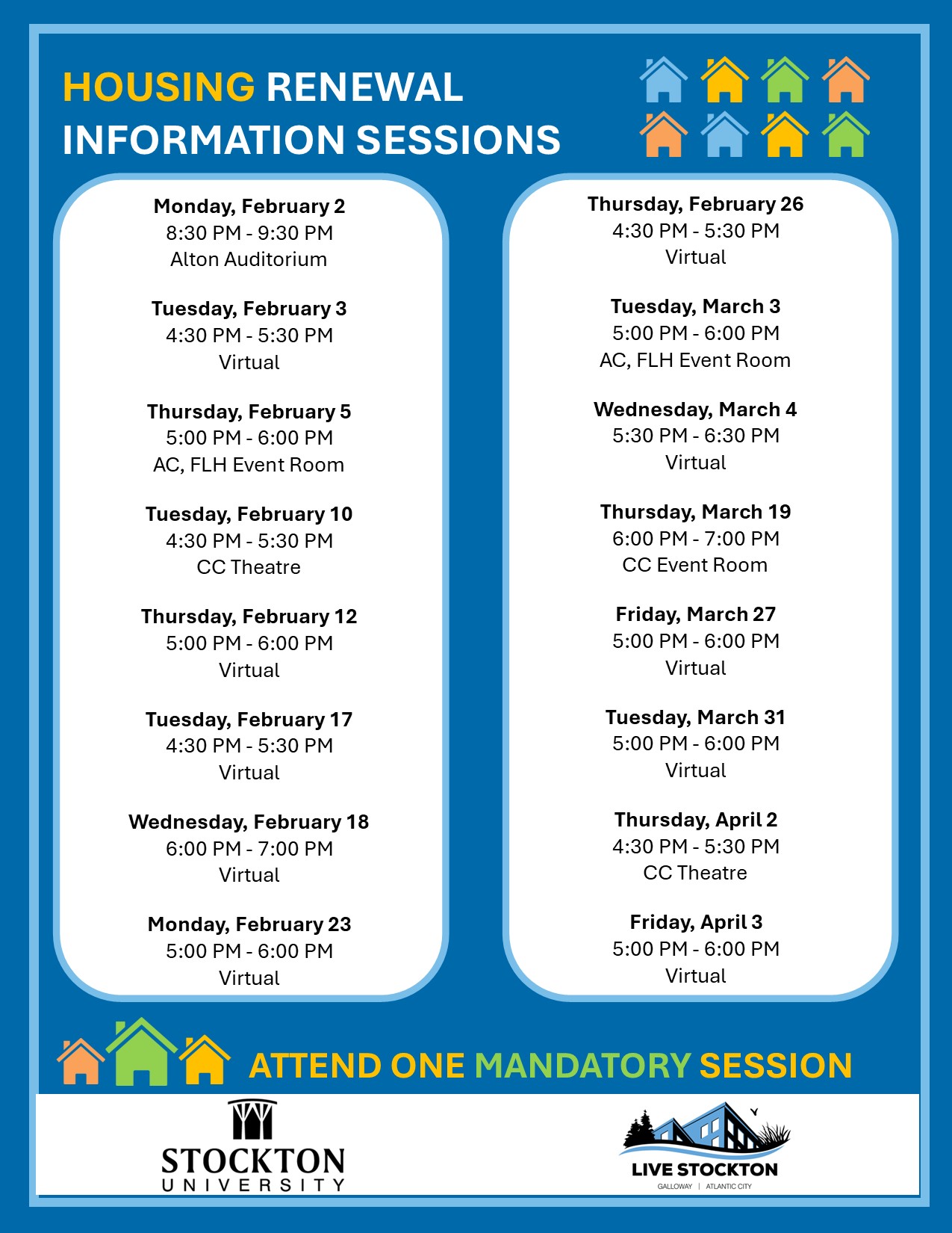 Information Session Schedule