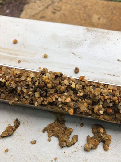 Coarse sand drilled from farther in the ground