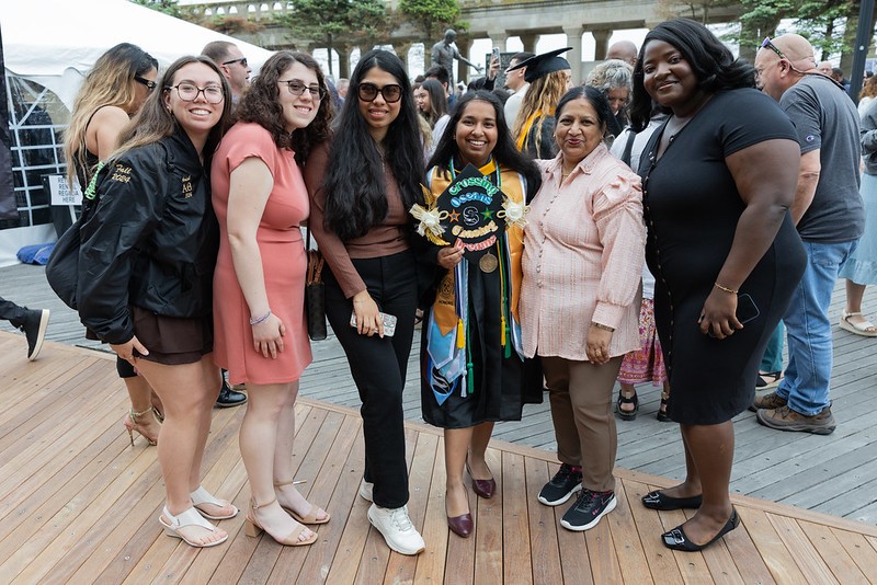 Riya Goyal '25 at graduation with family