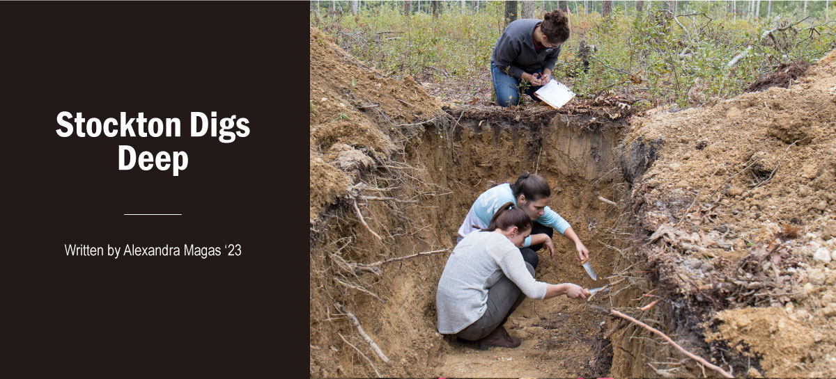 Environmental Science students digging for bacteria