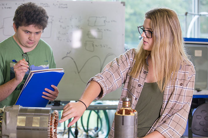 Advanced students work as peer educators.