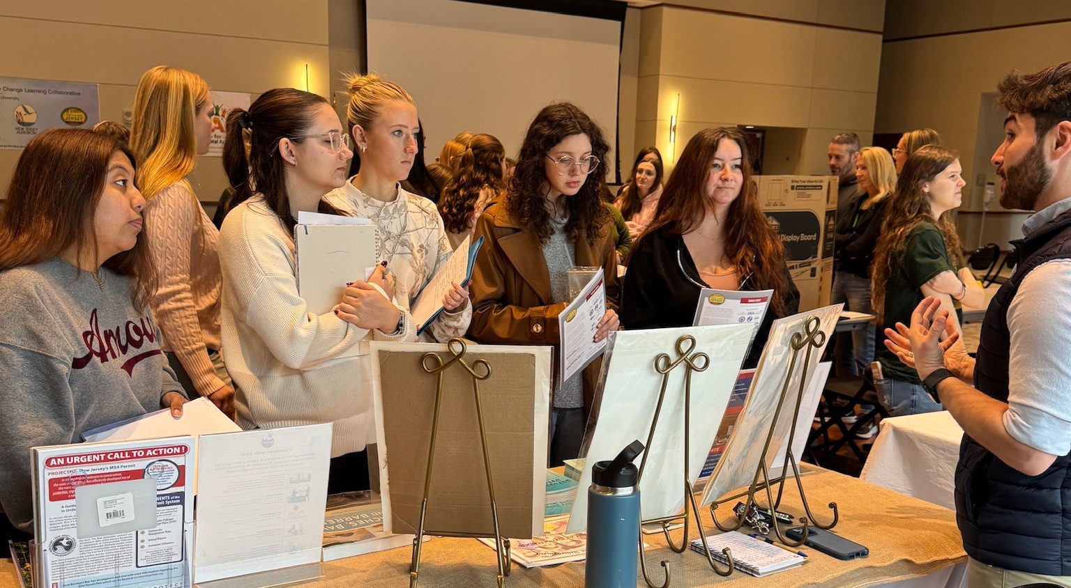 students at climate change workshop