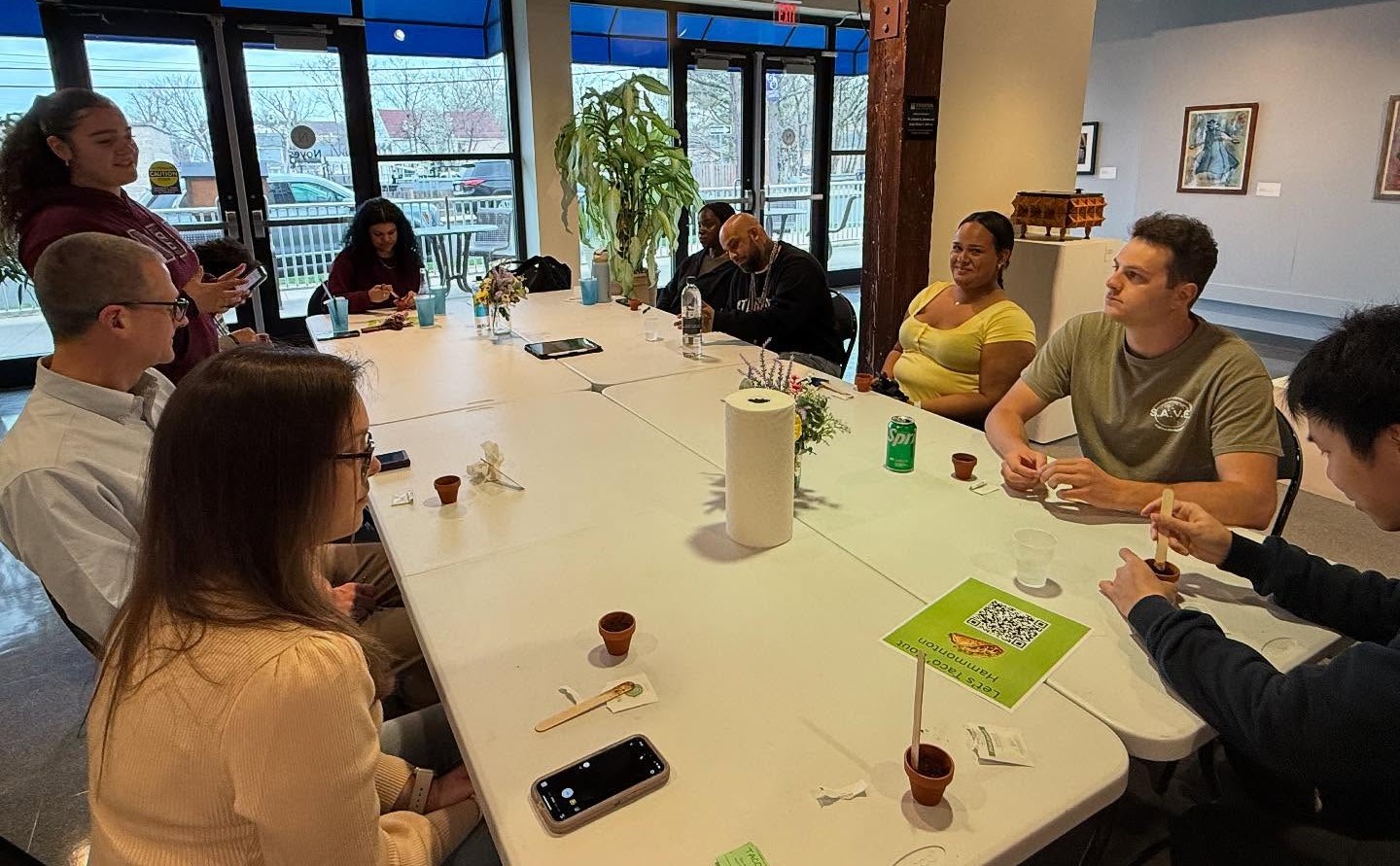 people gathered around table