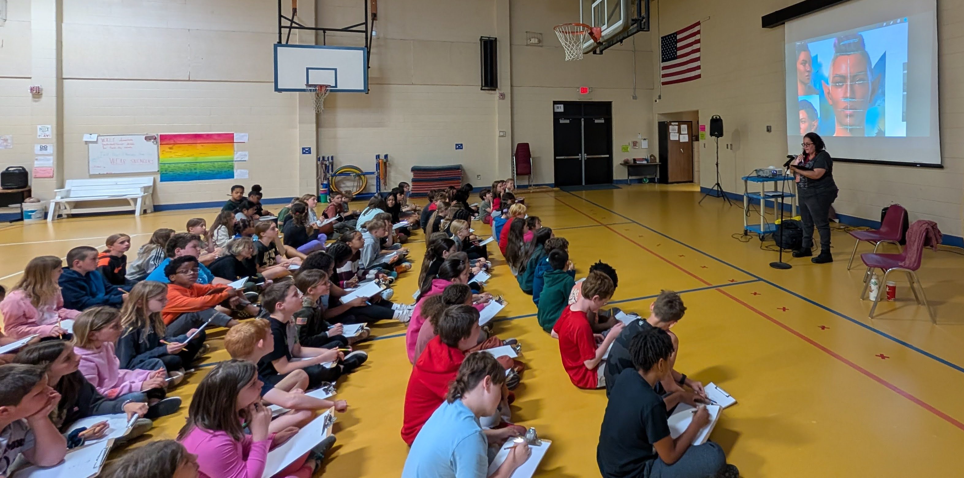 Tania Pomales teaching students