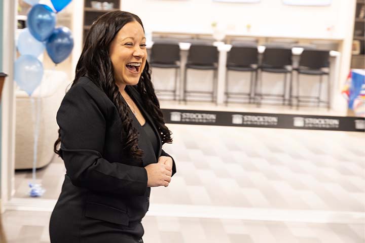Jovin Fernandez laughs in the new Multicultural Center