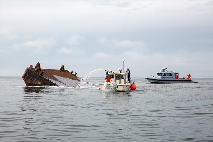 Boat sinking
